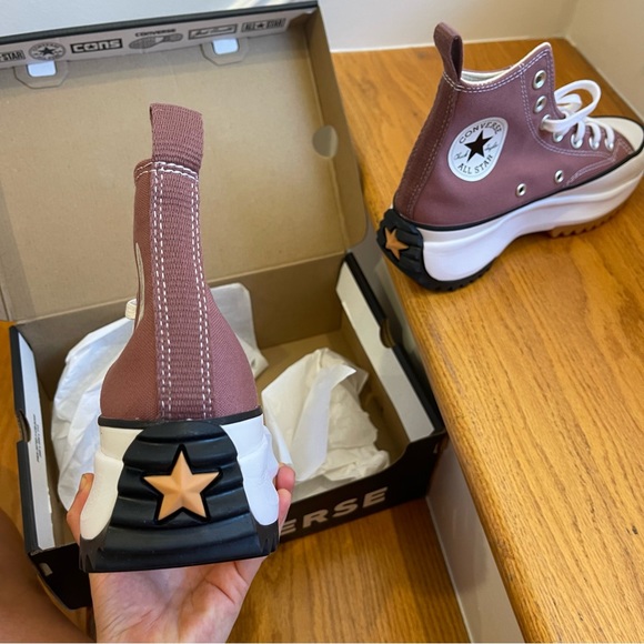 NWT Converse Run Star Hike Platform in saddle high top Chuck Taylor - Picture 5 of 11